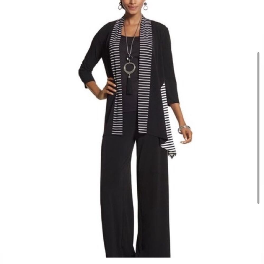 NWT Chico's Knit Kit Ultimate Fit Wide Leg Pants Staple Minimalist Office size 4